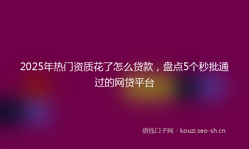 2025年热门资质花了怎么贷款，盘点5个秒批通过的网贷平台