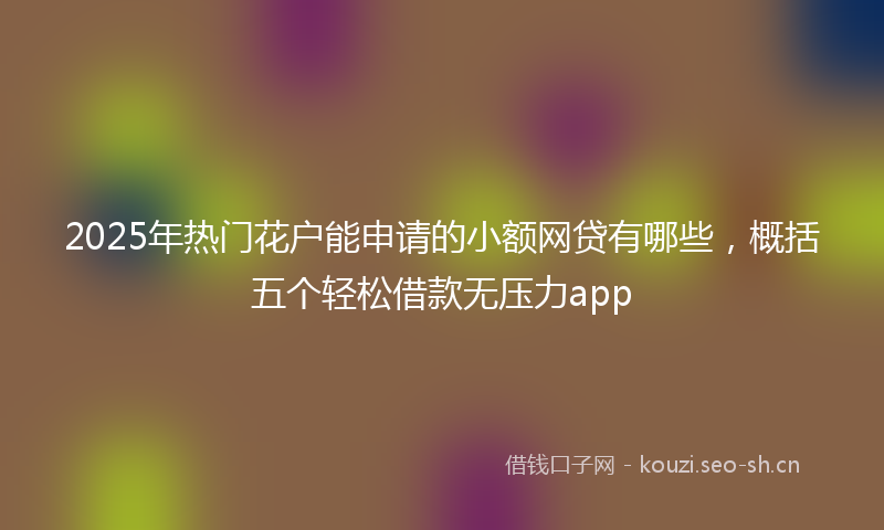 2025年热门花户能申请的小额网贷有哪些，概括五个轻松借款无压力app