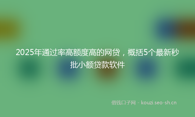 2025年通过率高额度高的网贷,概括5个最新秒批小额贷款软件