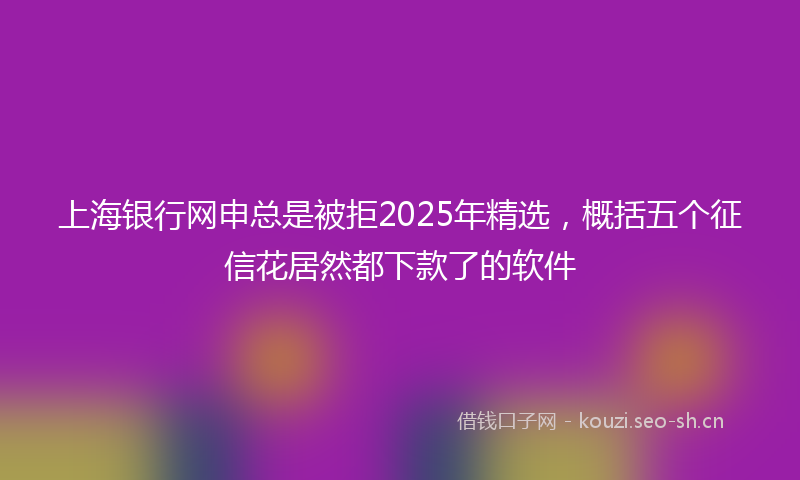 上海银行网申总是被拒2025年精选，概括五个征信花居然都下款了的软件