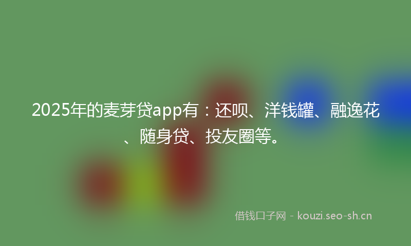 2025年的麦芽贷app有：还呗、洋钱罐、融逸花、随身贷、投友圈等。