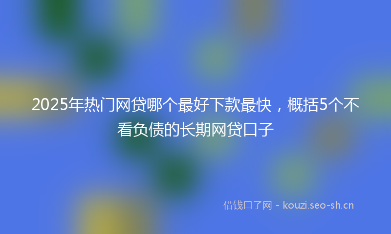 2025年热门网贷哪个最好下款最快，概括5个不看负债的长期网贷口子