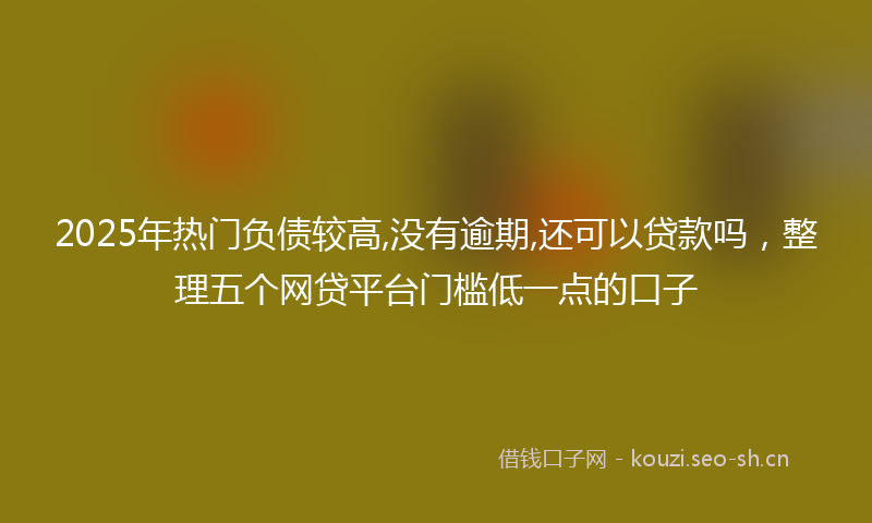 2025年热门负债较高,没有逾期,还可以贷款吗，整理五个网贷平台门槛低一点的口子