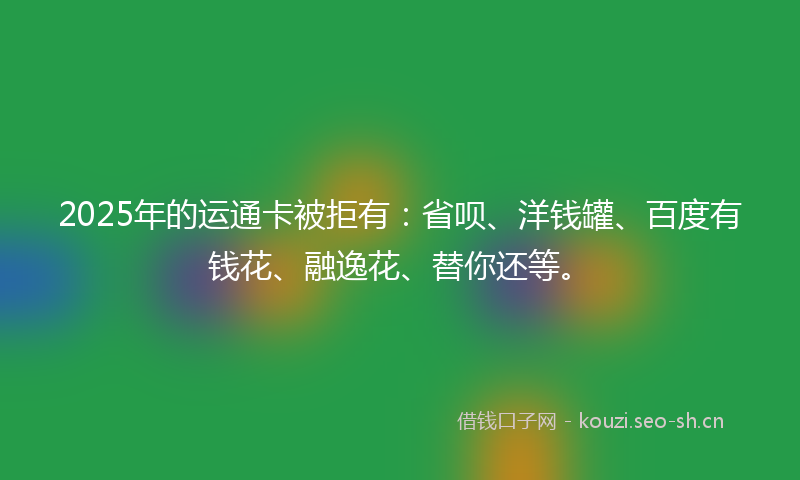 2025年的运通卡被拒有：省呗、洋钱罐、百度有钱花、融逸花、替你还等。