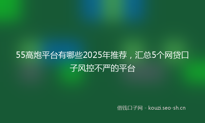 55高炮平台有哪些2025年推荐，汇总5个网贷口子风控不严的平台