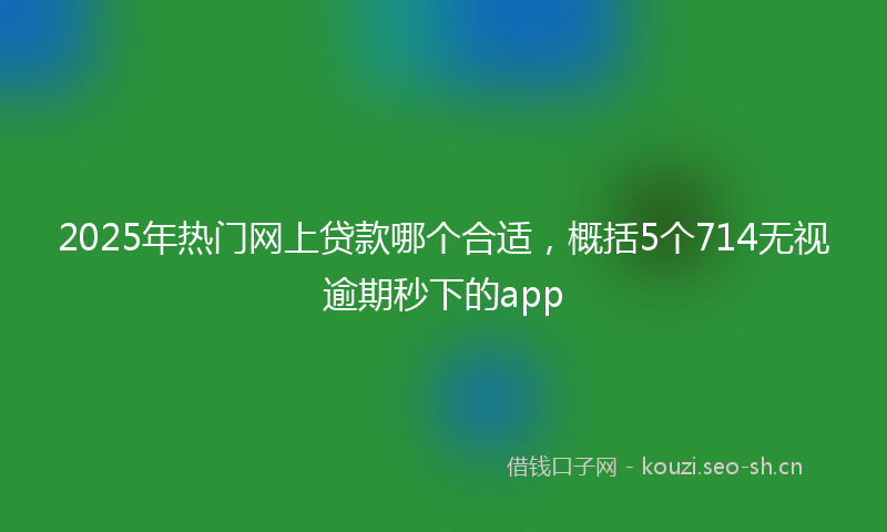 2025年热门网上贷款哪个合适，概括5个714无视逾期秒下的app