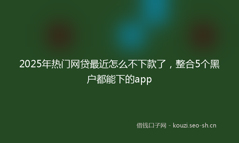 2025年热门网贷最近怎么不下款了，整合5个黑户都能下的app