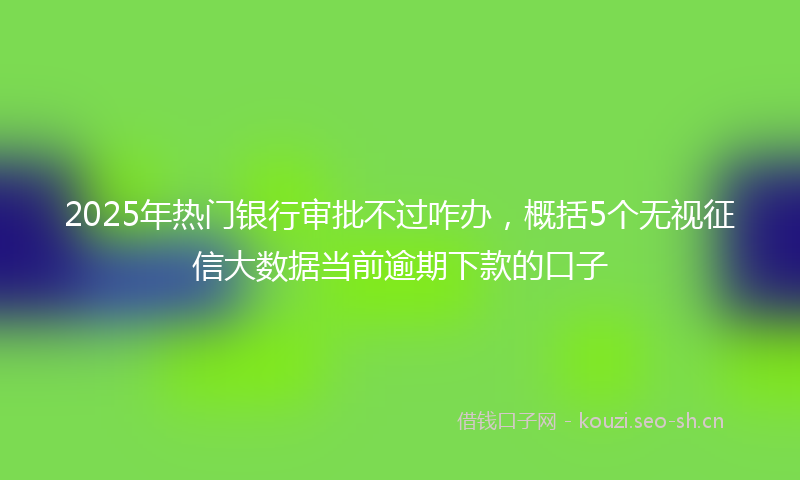 2025年热门银行审批不过咋办，概括5个无视征信大数据当前逾期下款的口子