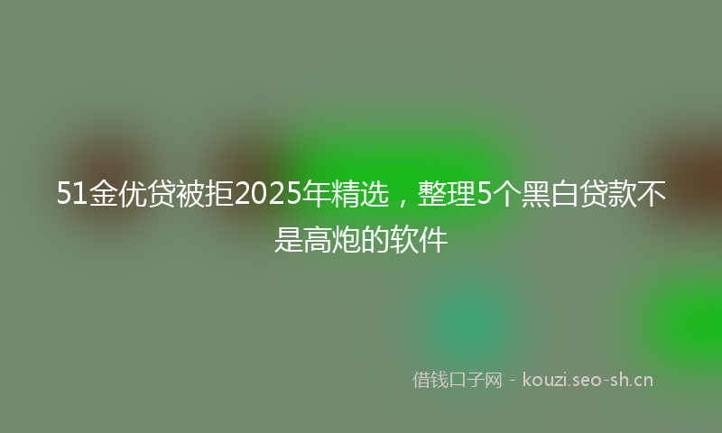 51金优贷被拒2025年精选,整理5个黑白贷款不是高炮的软件