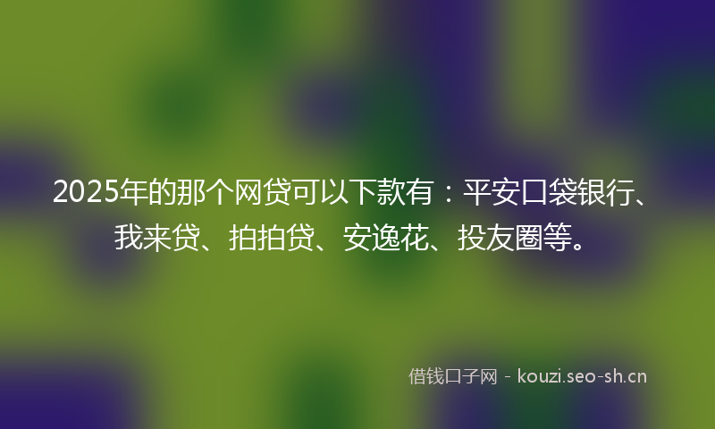 2025年的那个网贷可以下款有：平安口袋银行、我来贷、拍拍贷、安逸花、投友圈等。