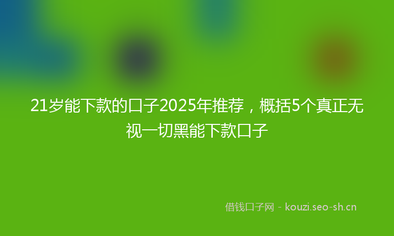 21岁能下款的口子2025年推荐，概括5个真正无视一切黑能下款口子