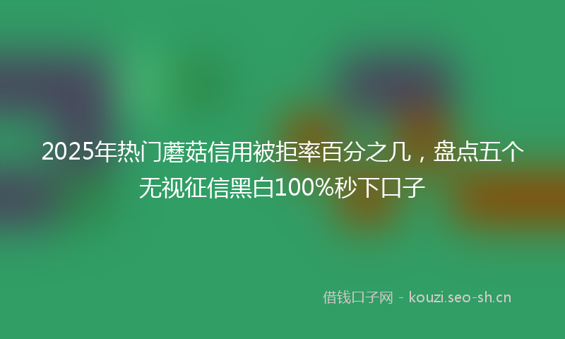 2025年热门蘑菇信用被拒率百分之几，盘点五个无视征信黑白100%秒下口子
