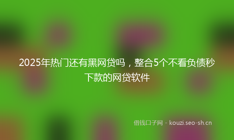 2025年热门还有黑网贷吗，整合5个不看负债秒下款的网贷软件
