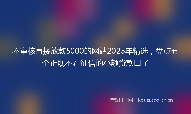 不审核直接放款5000的网站2025年精选，盘点五个正规不看征信的小额贷款口子