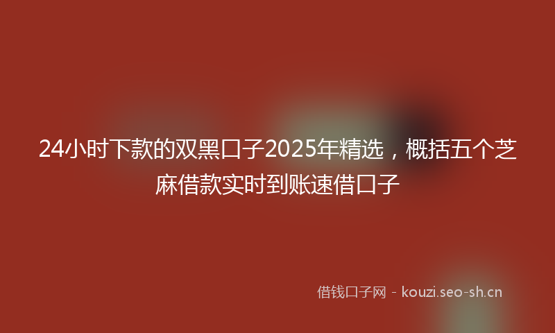 24小时下款的双黑口子2025年精选，概括五个芝麻借款实时到账速借口子