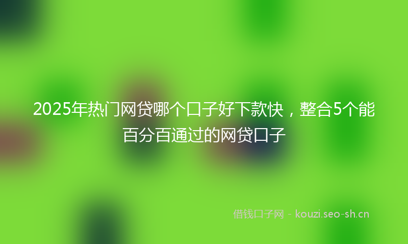 2025年热门网贷哪个口子好下款快，整合5个能百分百通过的网贷口子