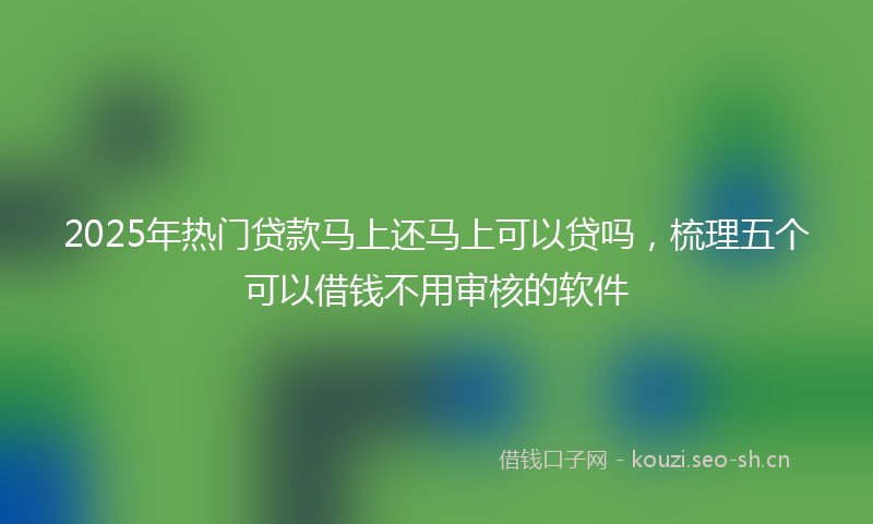 2025年热门贷款马上还马上可以贷吗，梳理五个可以借钱不用审核的软件