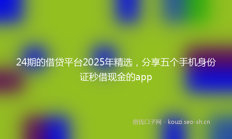 24期的借贷平台2025年精选，分享五个手机身份证秒借现金的app