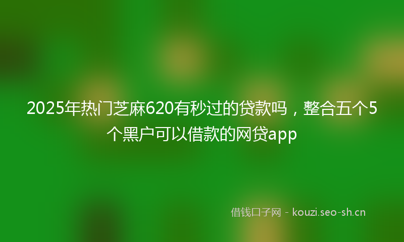 2025年热门芝麻620有秒过的贷款吗，整合五个5个黑户可以借款的网贷app