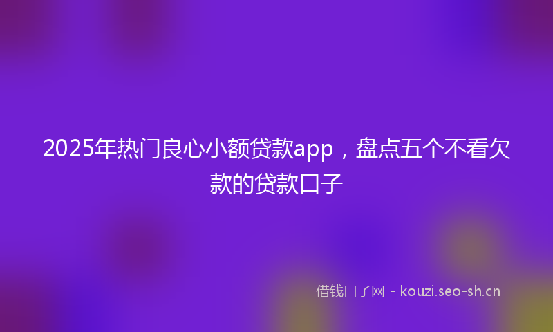 2025年热门良心小额贷款app，盘点五个不看欠款的贷款口子