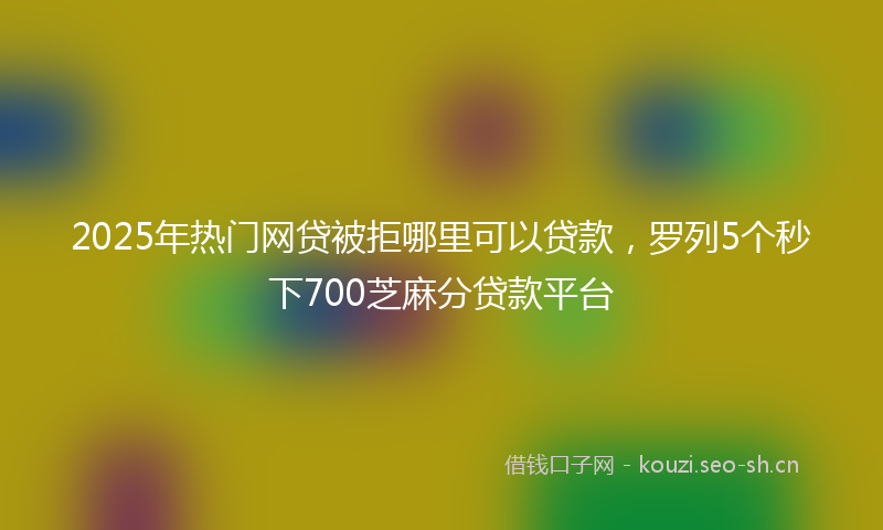 2025年热门网贷被拒哪里可以贷款，罗列5个秒下700芝麻分贷款平台
