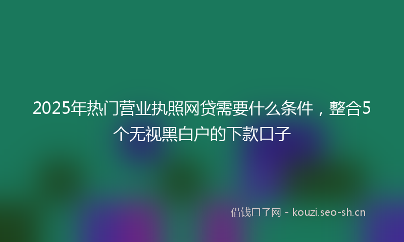2025年热门营业执照网贷需要什么条件,整合5个无视黑白户的下款口子