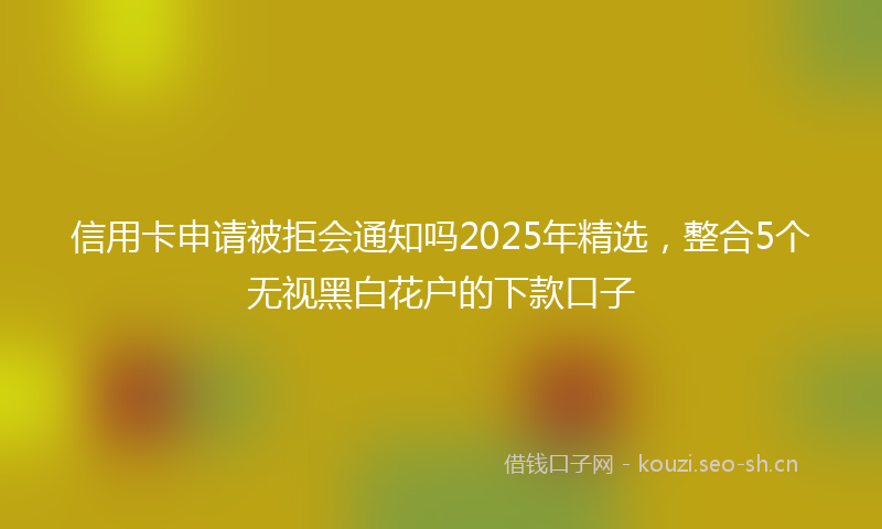 信用卡申请被拒会通知吗2025年精选，整合5个无视黑白花户的下款口子