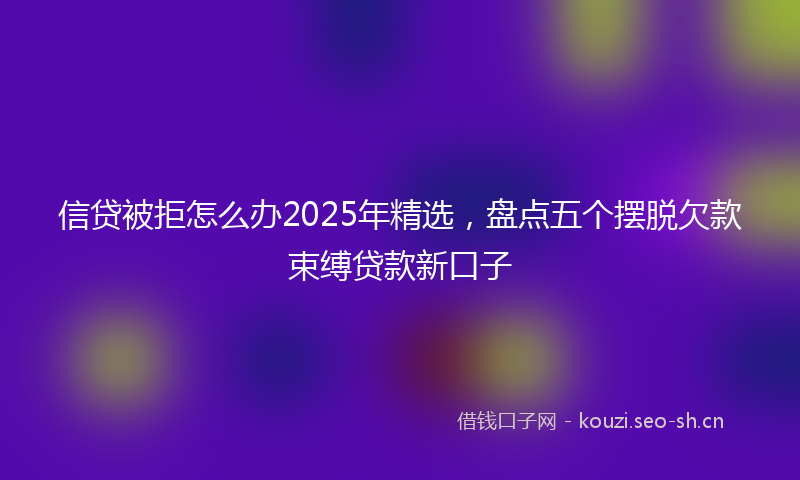 信贷被拒怎么办2025年精选，盘点五个摆脱欠款束缚贷款新口子