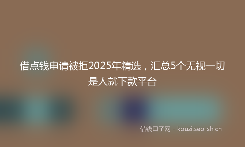 借点钱申请被拒2025年精选，汇总5个无视一切是人就下款平台