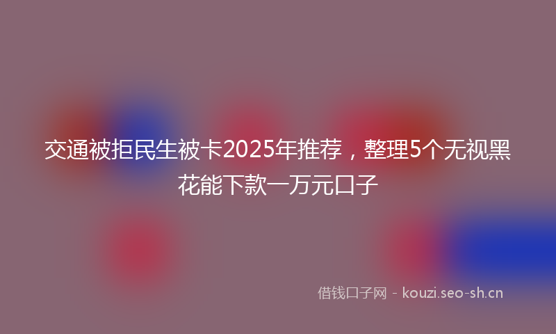 交通被拒民生被卡2025年推荐，整理5个无视黑花能下款一万元口子
