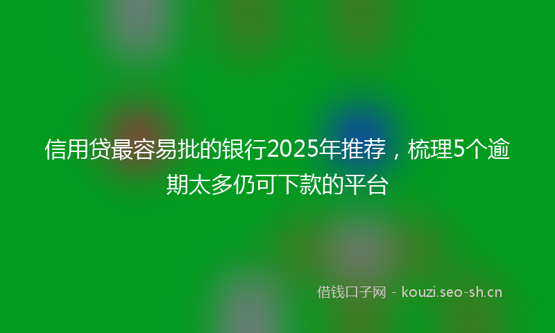 信用贷最容易批的银行2025年推荐，梳理5个逾期太多仍可下款的平台