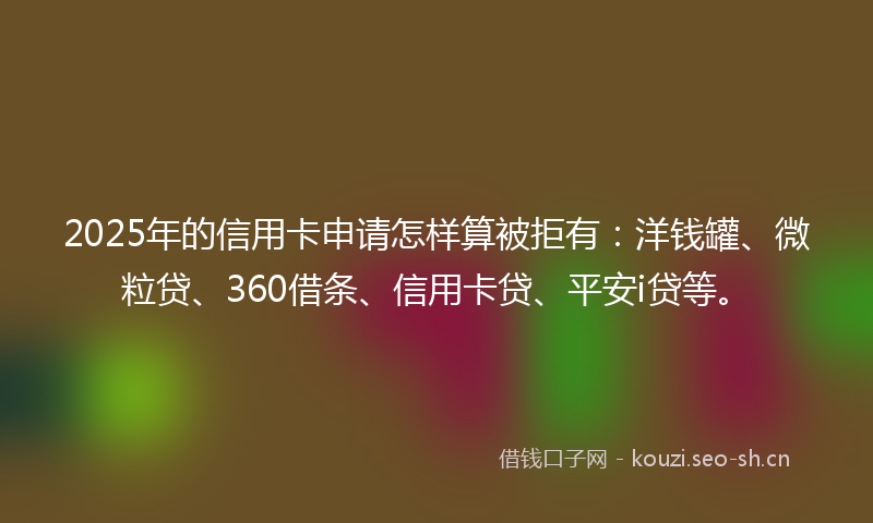 2025年的信用卡申请怎样算被拒有：洋钱罐、微粒贷、360借条、信用卡贷、平安i贷等。