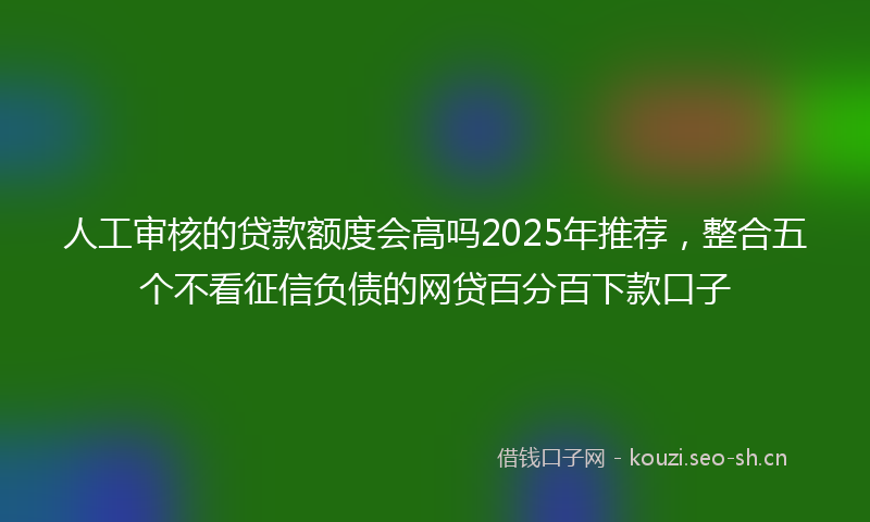 人工审核的贷款额度会高吗2025年推荐，整合五个不看征信负债的网贷百分百下款口子