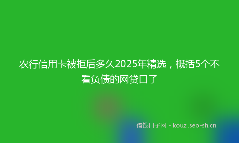 农行信用卡被拒后多久2025年精选,概括5个不看负债的网贷口子