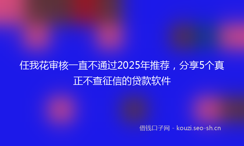 任我花审核一直不通过2025年推荐，分享5个真正不查征信的贷款软件