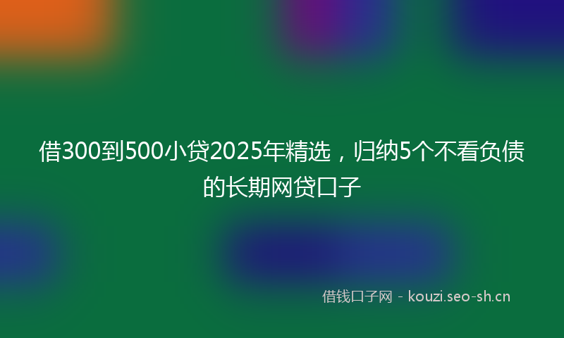 借300到500小贷2025年精选，归纳5个不看负债的长期网贷口子