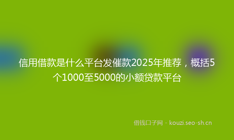 信用借款是什么平台发催款2025年推荐,概括5个1000至5000的小额贷款平台