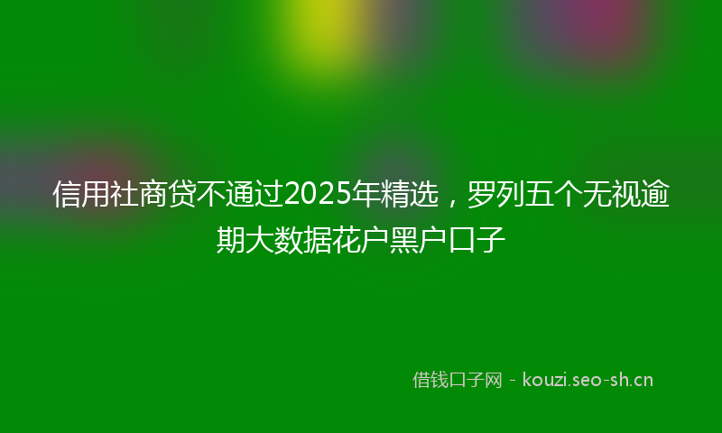 信用社商贷不通过2025年精选，罗列五个无视逾期大数据花户黑户口子