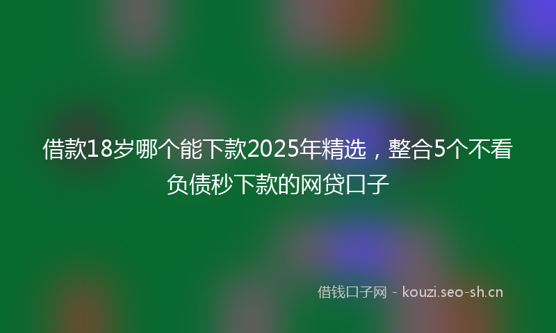 借款18岁哪个能下款2025年精选，整合5个不看负债秒下款的网贷口子