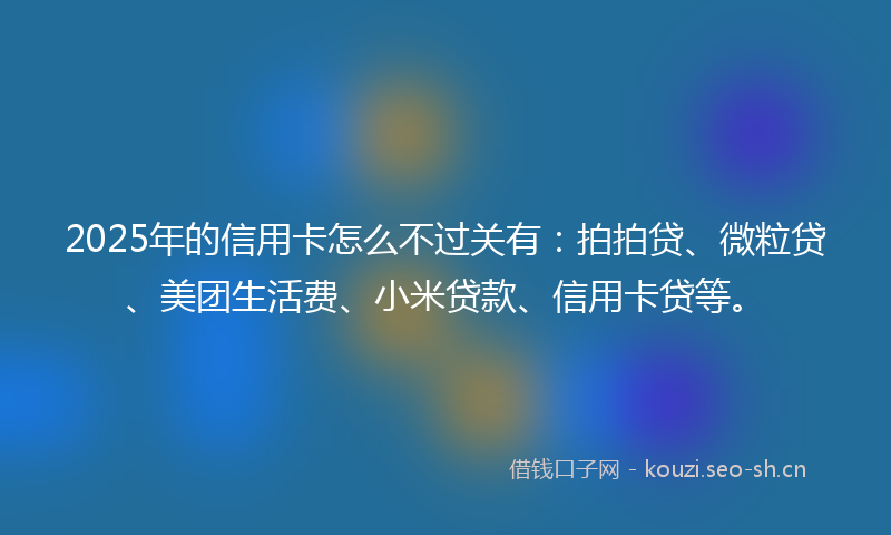 2025年的信用卡怎么不过关有：拍拍贷、微粒贷、美团生活费、小米贷款、信用卡贷等。