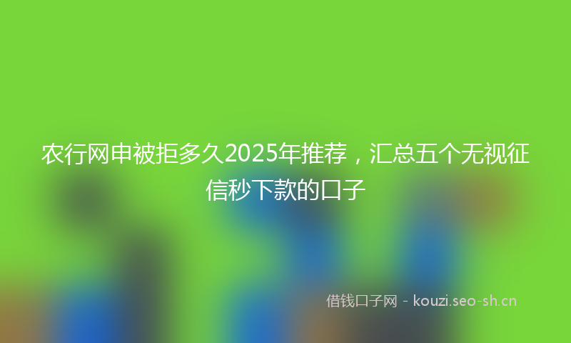 农行网申被拒多久2025年推荐，汇总五个无视征信秒下款的口子