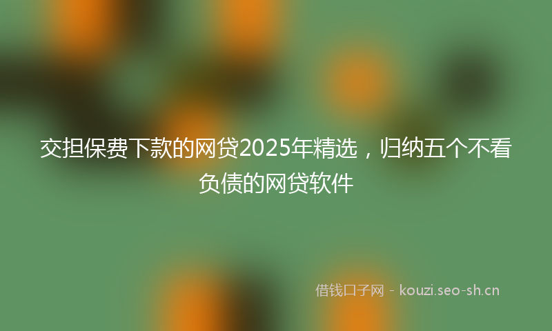 交担保费下款的网贷2025年精选，归纳五个不看负债的网贷软件