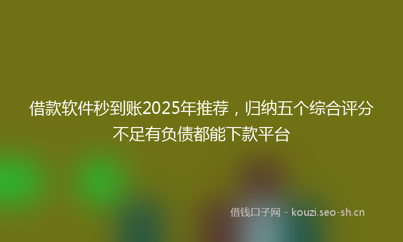 借款软件秒到账2025年推荐,归纳五个综合评分不足有负债都能下款平台