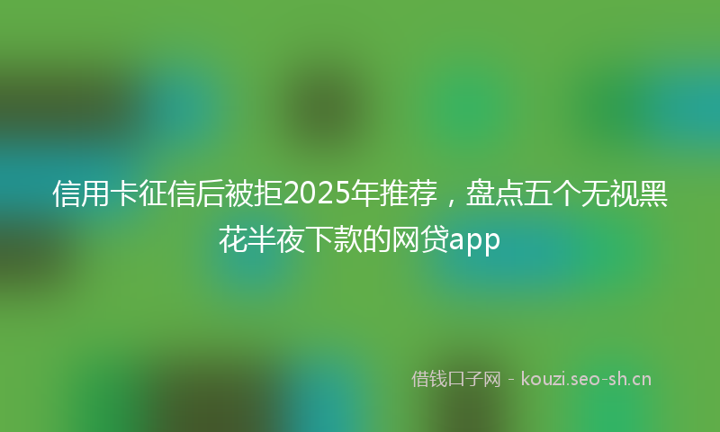 信用卡征信后被拒2025年推荐,盘点五个无视黑花半夜下款的网贷app