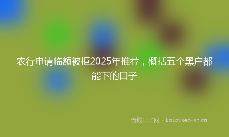 农行申请临额被拒2025年推荐，概括五个黑户都能下的口子