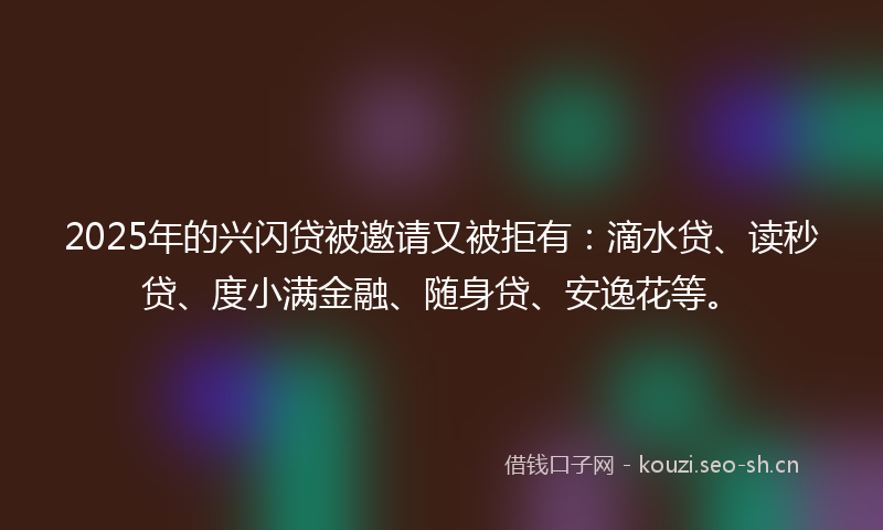 2025年的兴闪贷被邀请又被拒有：滴水贷、读秒贷、度小满金融、随身贷、安逸花等。