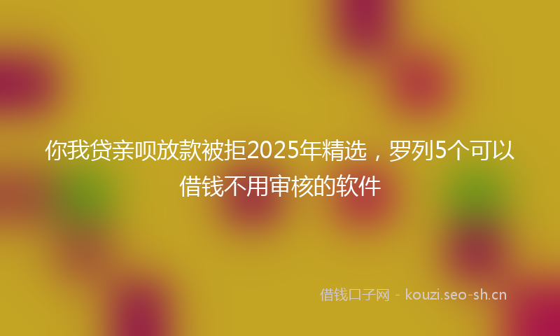 你我贷亲呗放款被拒2025年精选，罗列5个可以借钱不用审核的软件