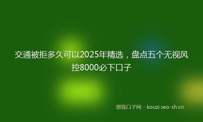 交通被拒多久可以2025年精选，盘点五个无视风控8000必下口子