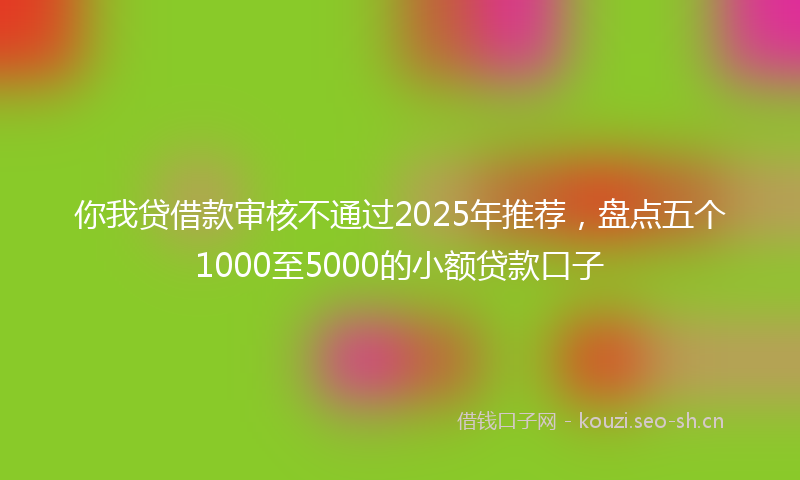 你我贷借款审核不通过2025年推荐,盘点五个1000至5000的小额贷款口子