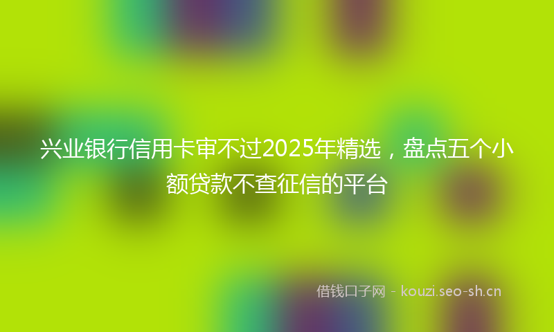 兴业银行信用卡审不过2025年精选，盘点五个小额贷款不查征信的平台